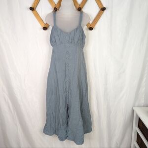 Sim & Sam Dusty Blue Milk Maid Peasant Cottagecore Midi Dress